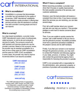 carf International accreditation info sheet
